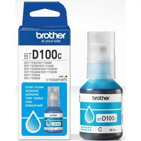 Tusz Brother BTD100C Cyan do drukarek (Oryginalny) [5k]